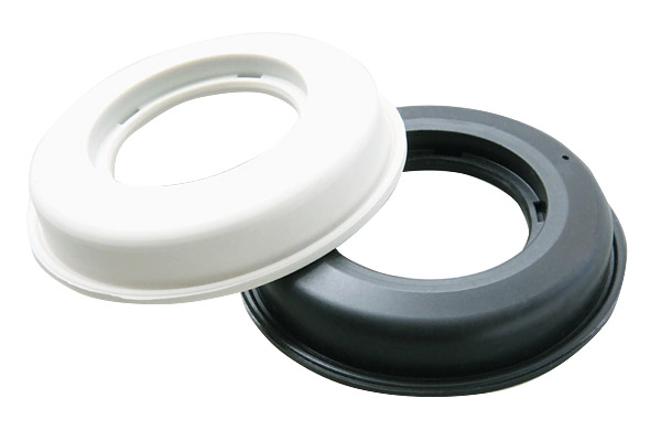Products made from elastomer/metal and elastomer/plastic